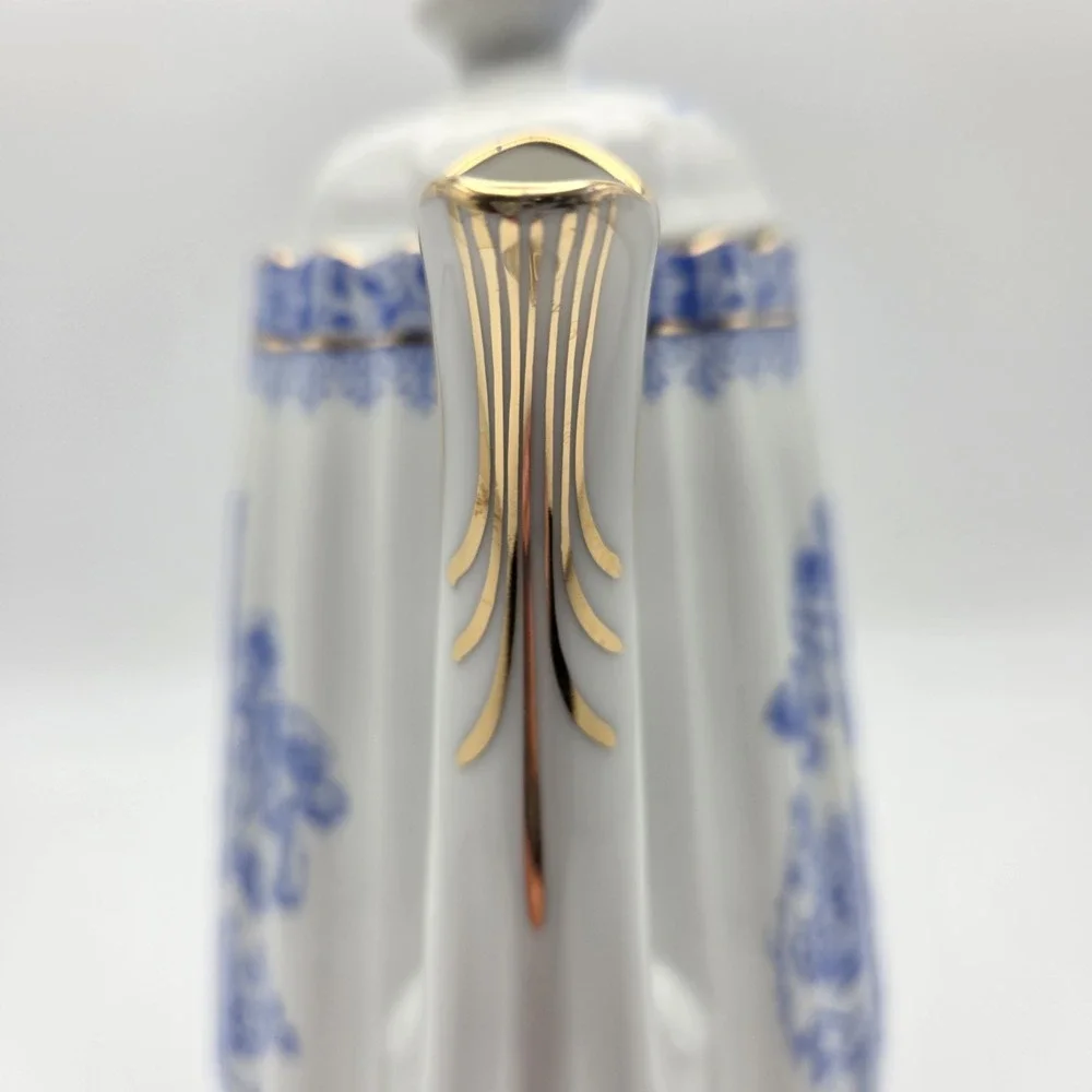 Vintage Tuppack China Blau Tiefenfurt Asian Pattern Blue & White Tea Pot Germany